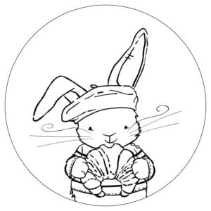 Muurcirkel konijn croissant